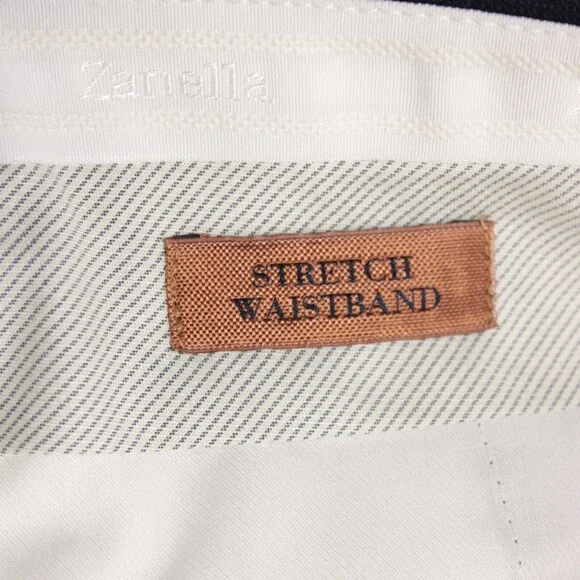 Zanella NWT Stretch Dress Pants Size 36 US Curtis In Subtle Blue Plaid 100% Wool